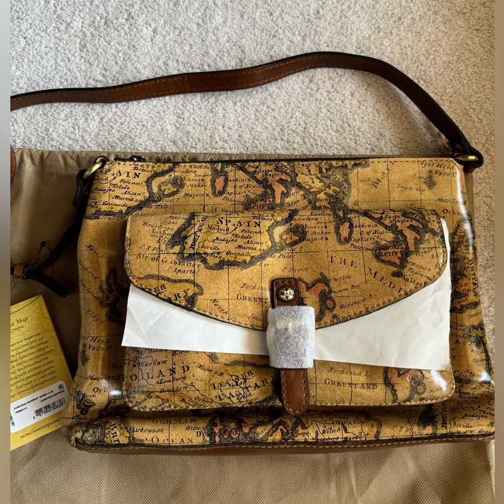 Patricia Nash European Map Collection Purse. Kirby Style Bag. NWT.